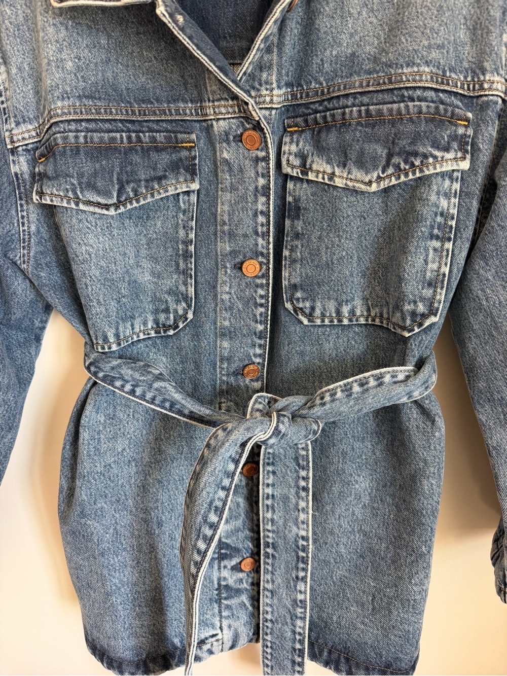 GAP Blue Denim Belted Jean Jacket - Picture 4 of 8